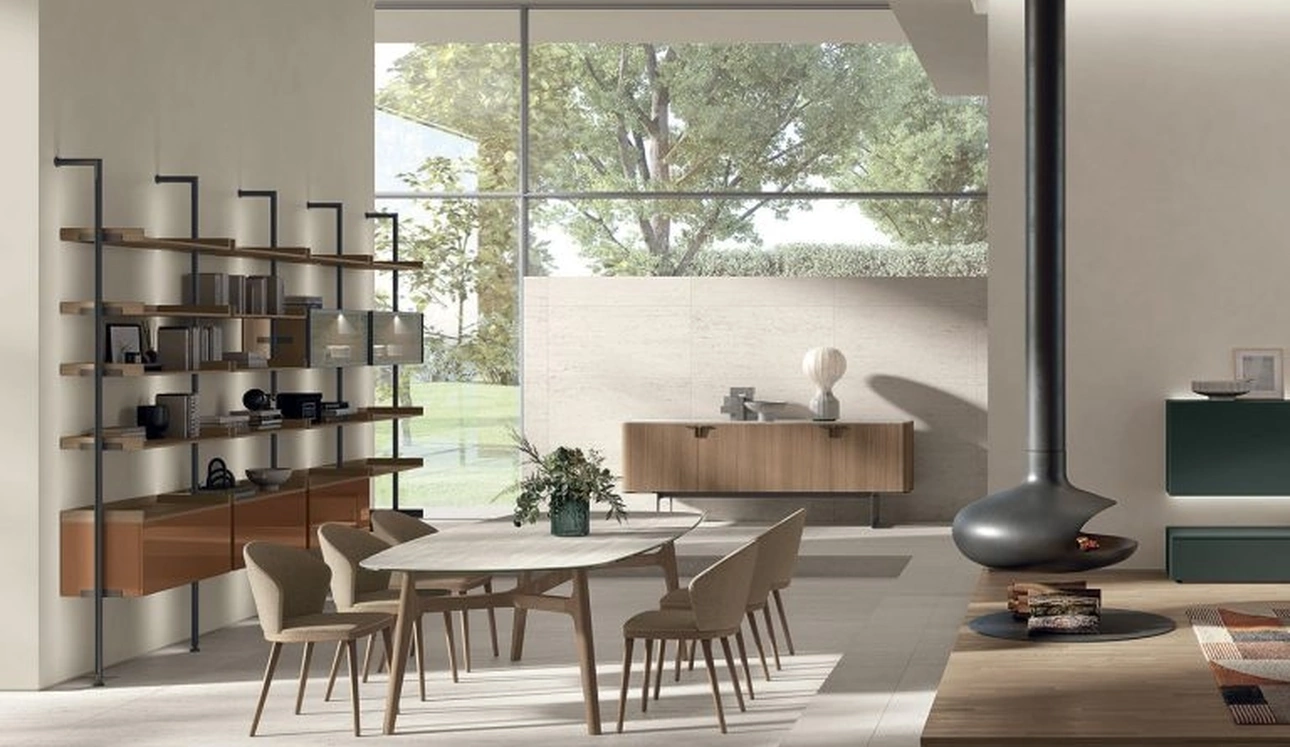 Sedia Meryl in tessuto e legno di Tomasella