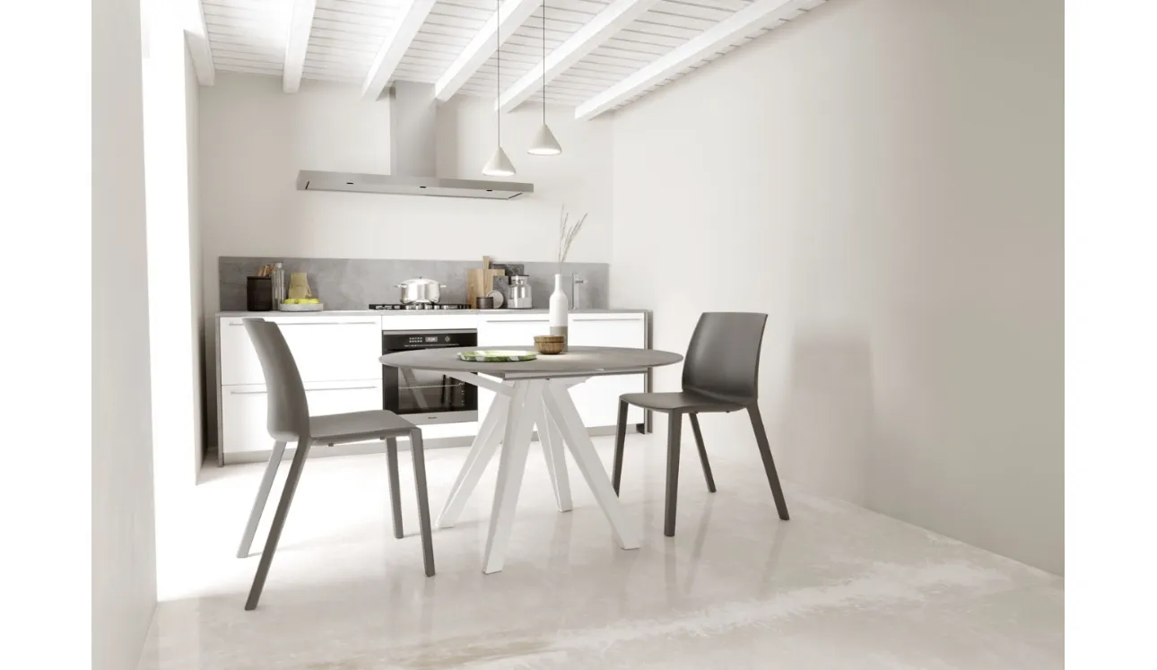 Tavolo allungabile Apple in ceramica pietra di savoia di Zamagna