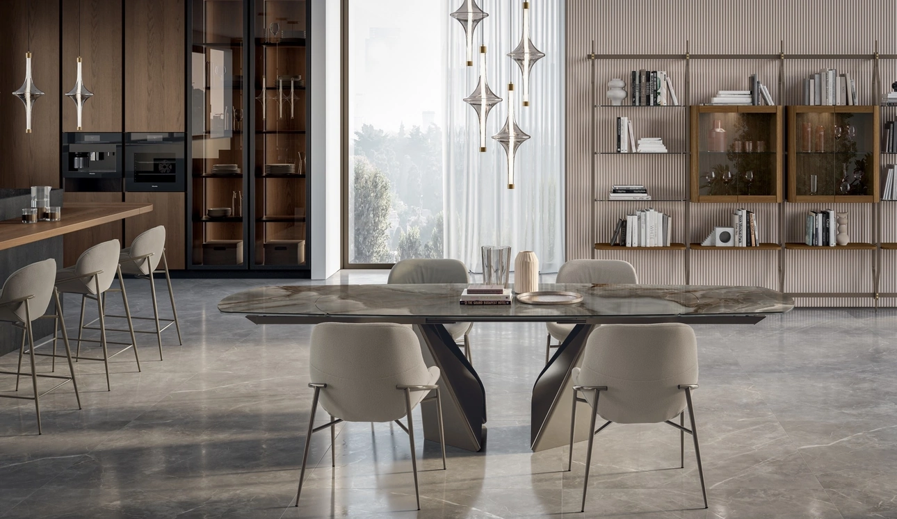 Tavolo in SuperMarmo Kaleido di Bontempi