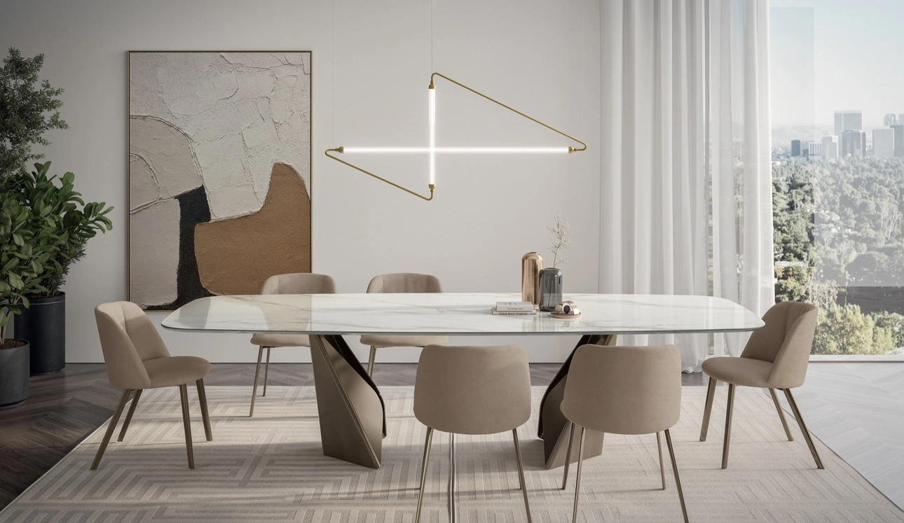 Tavolo in SuperMarmo Kaleido di Bontempi