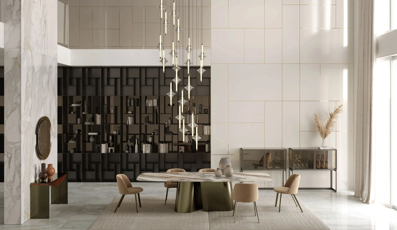 Tavolo allungabile Kimono in SuperMarmo di Bontempi