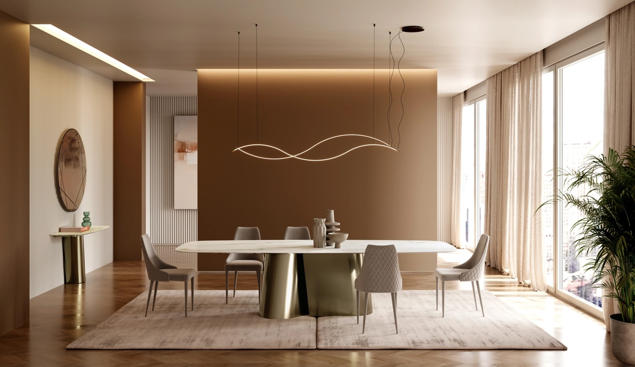 Tavolo allungabile Kimono in SuperMarmo di Bontempi