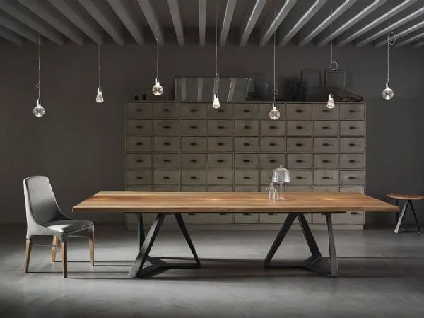 Tavolo Millennium XXL con piano in legno massello di Bontempi
