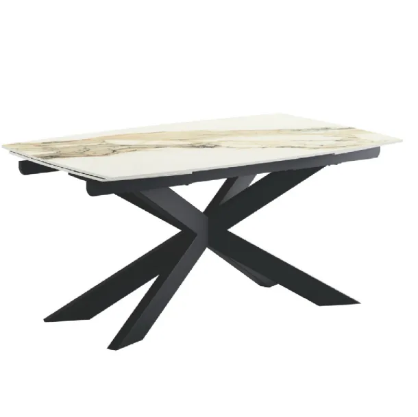 ASTIMESA Tavolo Da Cucina Allungabile Con Ali, In Metallo E Vetro, Verde, 100x60 Cm