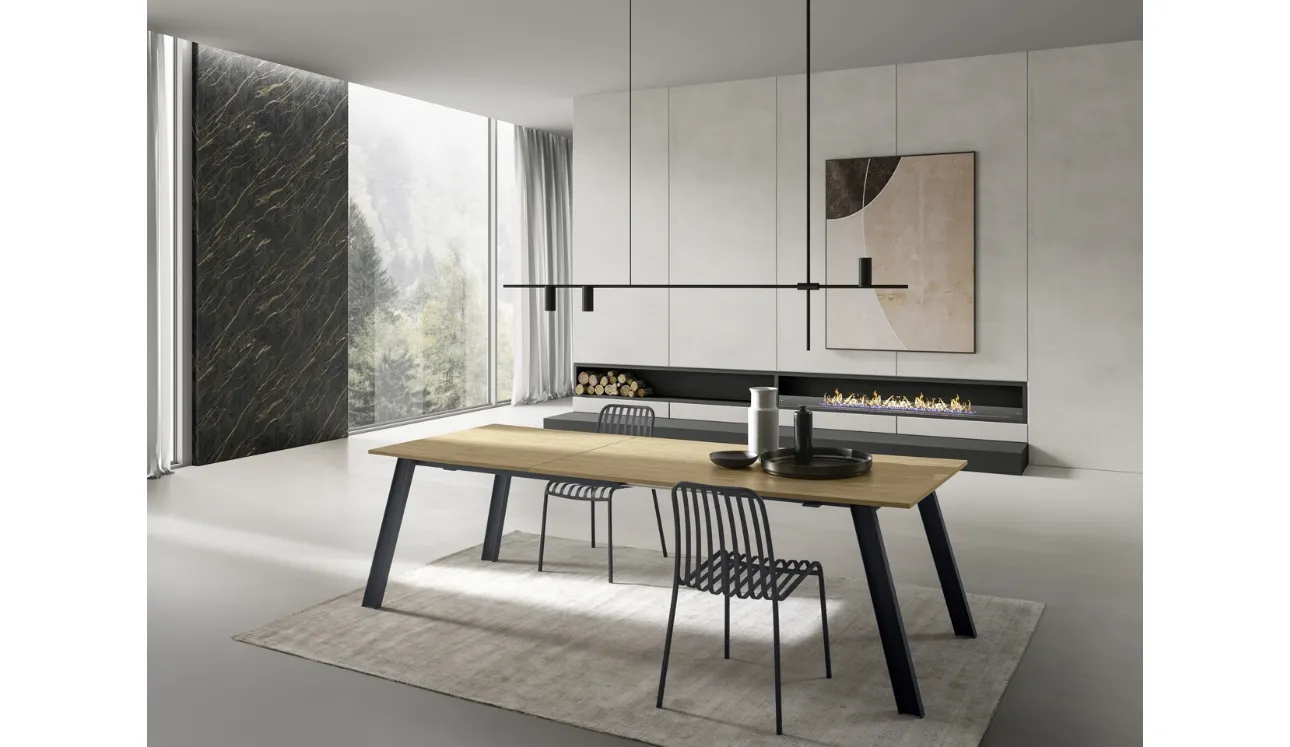 Tavolo allungabile Raw in laminato naturale nodato di Zamagna