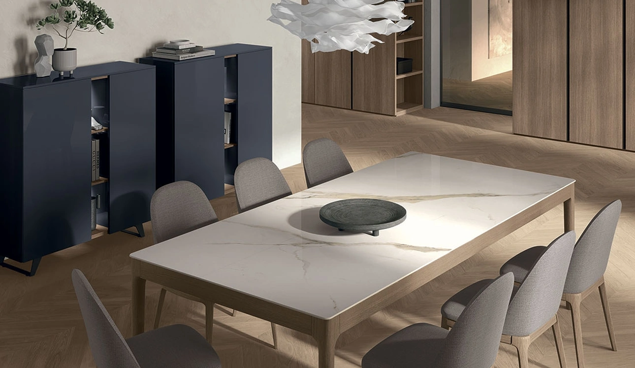 Tavolo Savoy in gres e legno di Tomasella