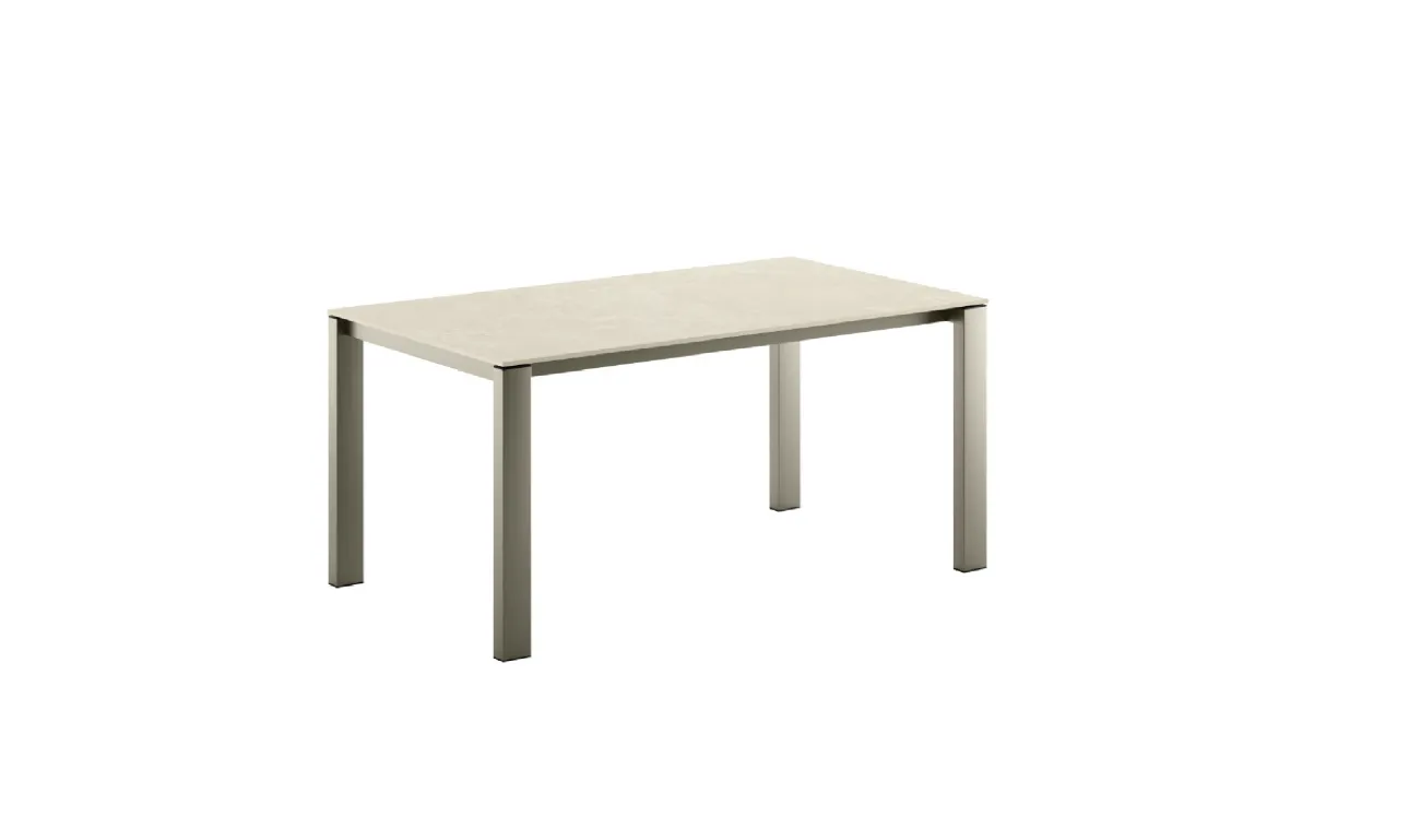 Tavolo allungabile Sinfonia Caranto con piano in ceramica e struttura in metallo di Veneta Cucine