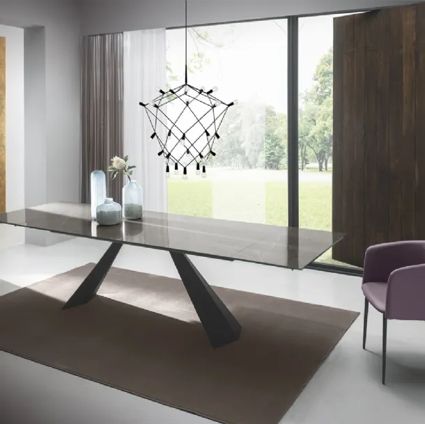 Tavolo T1335A Coast 200 in ceramica lucida di Zamagna