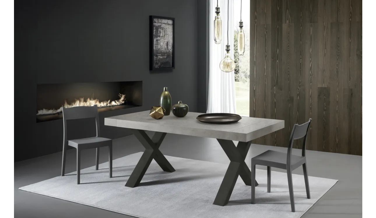 Tavolo T1379 Post 160 in melaminico cemento grigio di Zamagna
