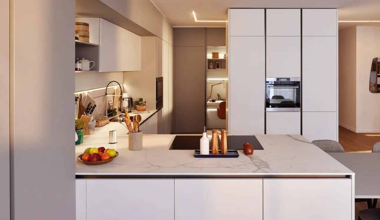 Cucina Moderna con penisola Lounge 02 di Veneta Cucine