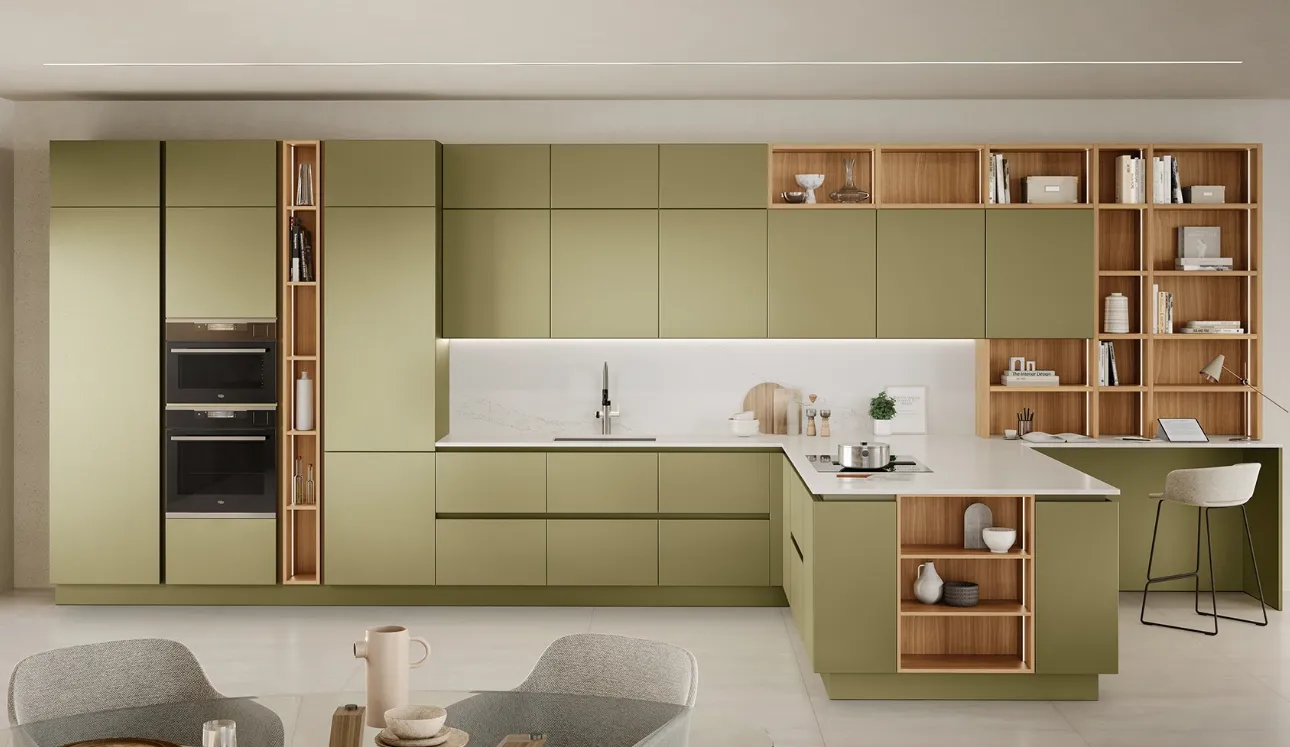 Cucina Moderna con penisola Oyster 02 di Veneta Cucine
