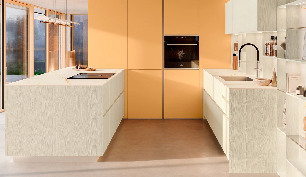 Cucina Moderna con penisola Sakura 11 di Veneta Cucine