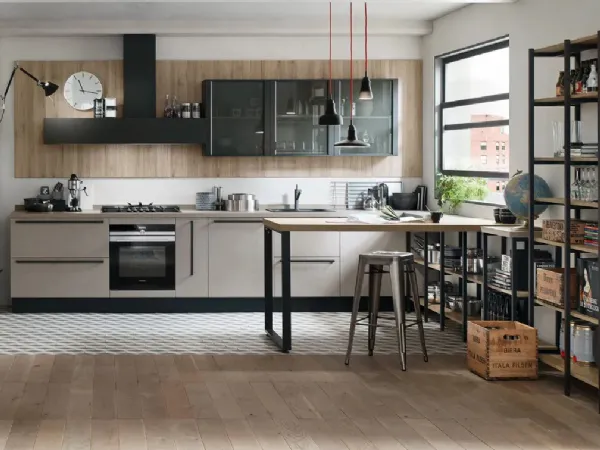 Cucina moderna Start Time Graffiato e Rovere di Veneta Cucine