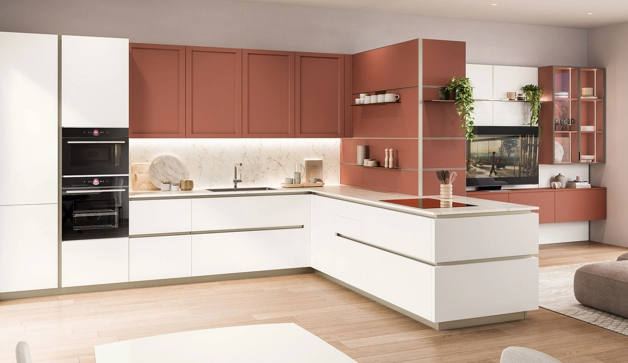 Cucina Moderna con penisola Lounge 01 di Veneta Cucine