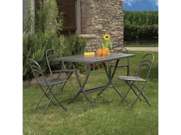 Tavolo da giardino Folding Table in acciaio zincato di La Seggiola